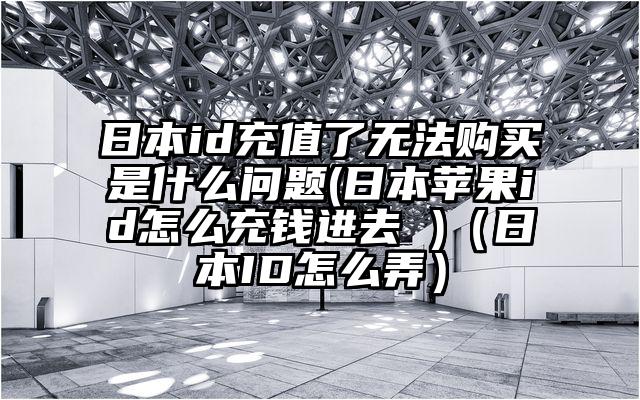 日本id充值了无法购买是什么问题(日本苹果id怎么充钱进去 )（日本ID怎么弄）