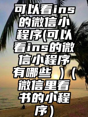 可以看ins的微信小程序(可以看ins的微信小程序有哪些 )（微信里看书的小程序）