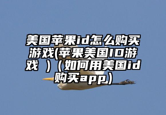 美国苹果id怎么购买游戏(苹果美国ID游戏 )（如何用美国id购买app）