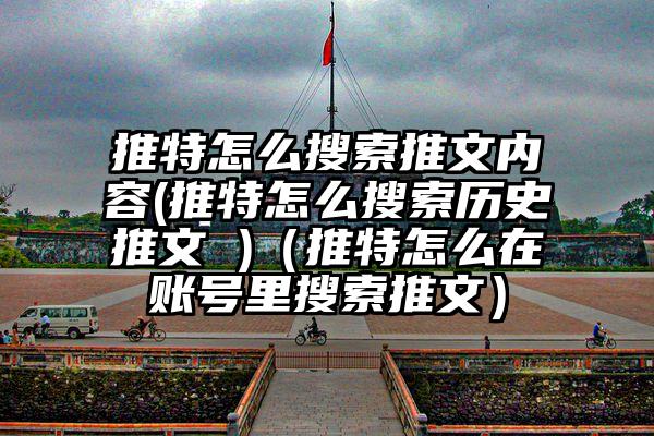 推特怎么搜索推文内容(推特怎么搜索历史推文 )（推特怎么在账号里搜索推文）