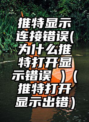 推特显示连接错误(为什么推特打开显示错误 )（推特打开显示出错）