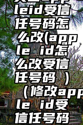美国appleid受信任号码怎么改(apple id怎么改受信任号码 )（修改apple id受信任号码）