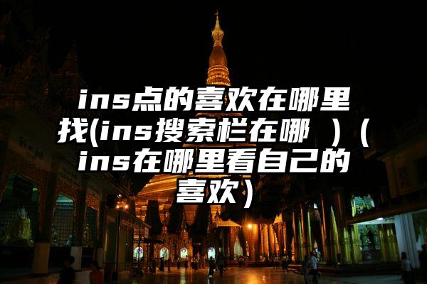 ins点的喜欢在哪里找(ins搜索栏在哪 )（ins在哪里看自己的喜欢）