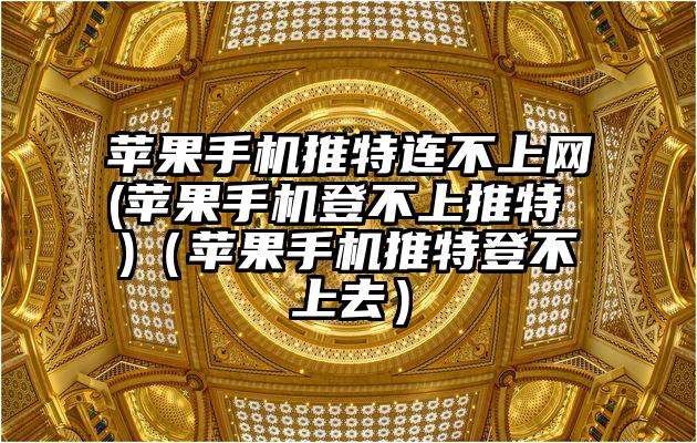 苹果手机推特连不上网(苹果手机登不上推特 )（苹果手机推特登不上去）