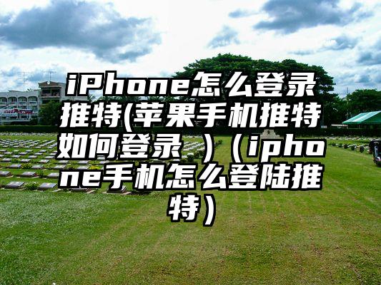 iPhone怎么登录推特(苹果手机推特如何登录 )（iphone手机怎么登陆推特）
