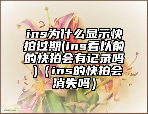 ins为什么显示快拍过期(ins看以前的快拍会有记录吗 )（ins的快拍会消失吗）