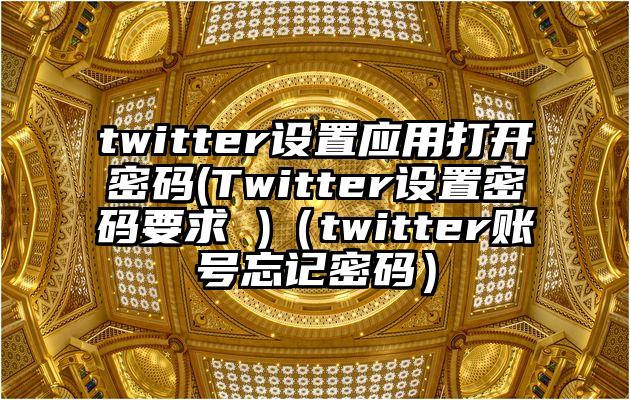 twitter设置应用打开密码(Twitter设置密码要求 )（twitter账号忘记密码）