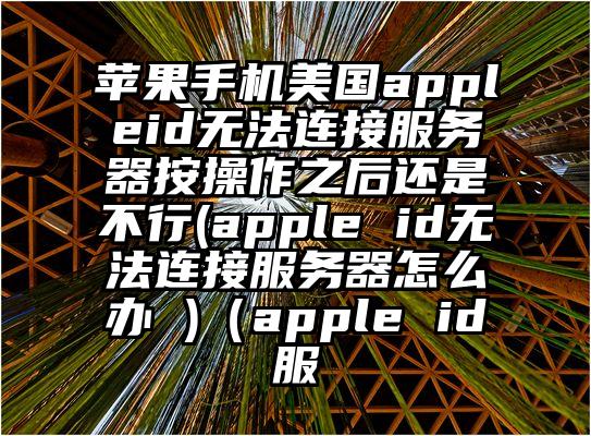 苹果手机美国appleid无法连接服务器按操作之后还是不行(apple id无法连接服务器怎么办 )（apple id服