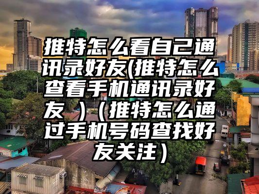 推特怎么看自己通讯录好友(推特怎么查看手机通讯录好友 )（推特怎么通过手机号码查找好友关注）