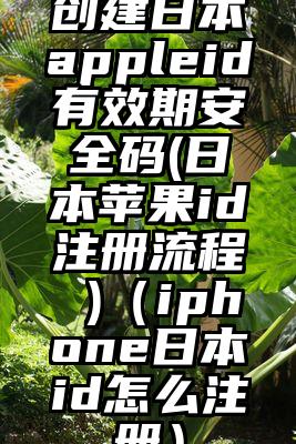 创建日本appleid有效期安全码(日本苹果id注册流程 )（iphone日本id怎么注册）