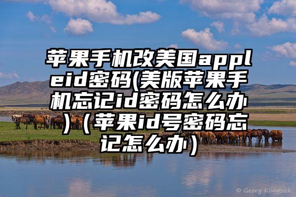 苹果手机改美国appleid密码(美版苹果手机忘记id密码怎么办 )(苹果id号密码忘记怎么办)