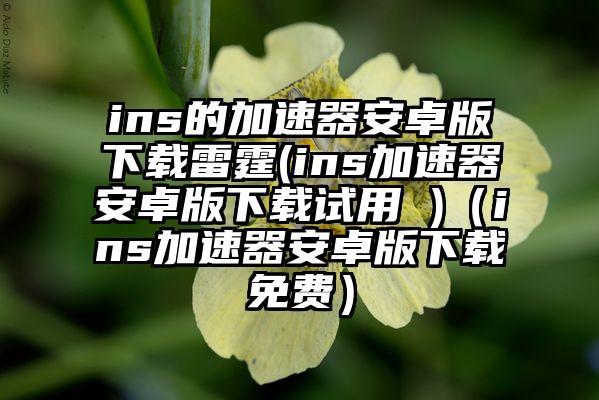 ins的加速器安卓版下载雷霆(ins加速器安卓版下载试用 )（ins加速器安卓版下载免费）