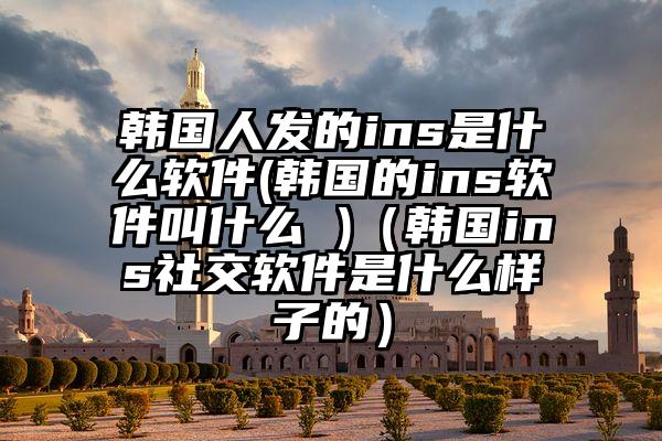 韩国人发的ins是什么软件(韩国的ins软件叫什么 )（韩国ins社交软件是什么样子的）