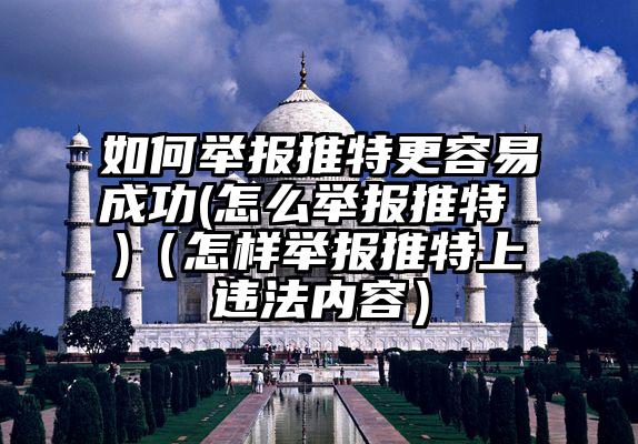 如何举报推特更容易成功(怎么举报推特 )(怎样举报推特上违法内容)