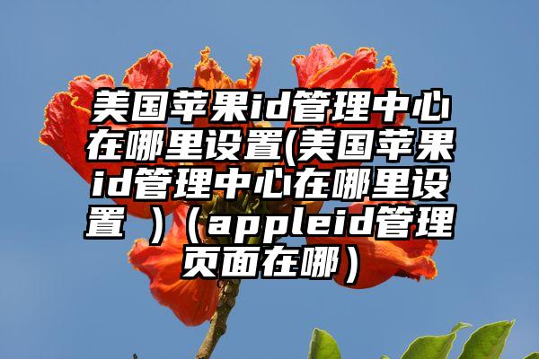 美国苹果id管理中心在哪里设置(美国苹果id管理中心在哪里设置 )（appleid管理页面在哪）
