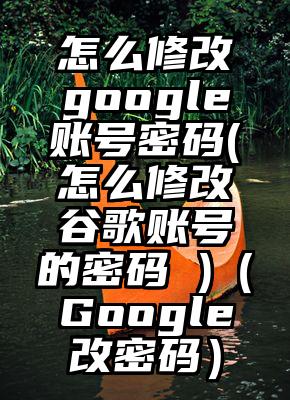 怎么修改google账号密码(怎么修改谷歌账号的密码 )（Google改密码）