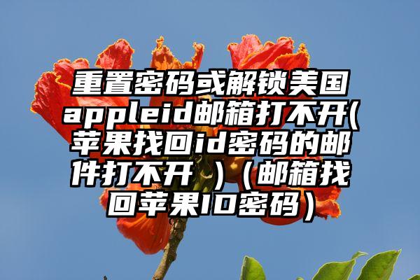 重置密码或解锁美国appleid邮箱打不开(苹果找回id密码的邮件打不开 )（邮箱找回苹果ID密码）