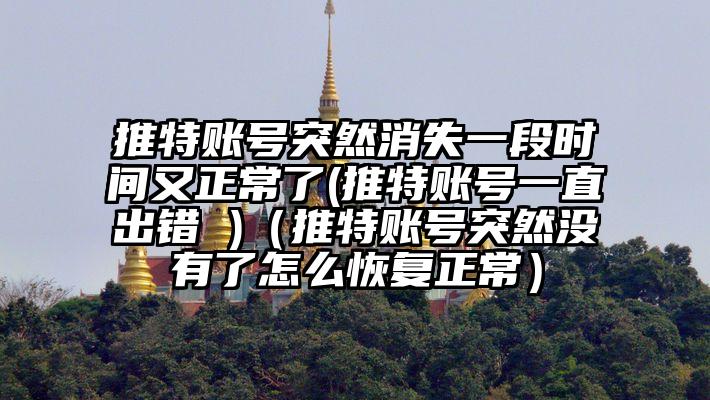 推特账号突然消失一段时间又正常了(推特账号一直出错 )（推特账号突然没有了怎么恢复正常）