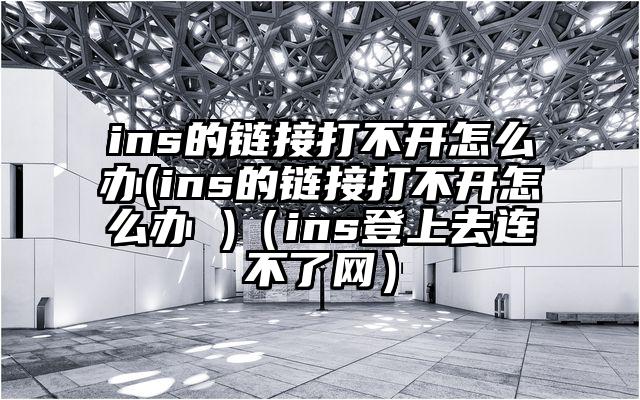ins的链接打不开怎么办(ins的链接打不开怎么办 )（ins登上去连不了网）