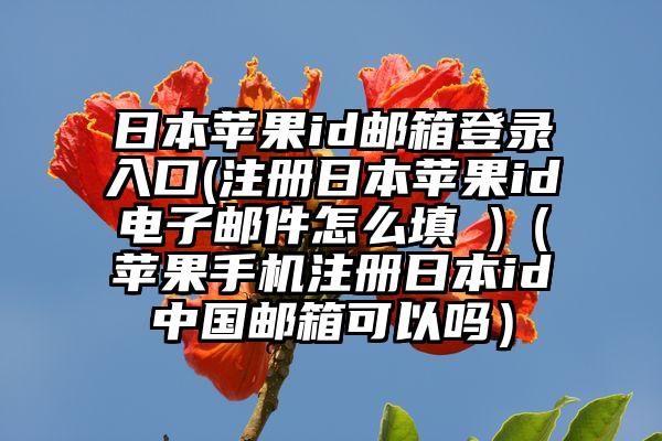 日本苹果id邮箱登录入口(注册日本苹果id电子邮件怎么填 )（苹果手机注册日本id中国邮箱可以吗）