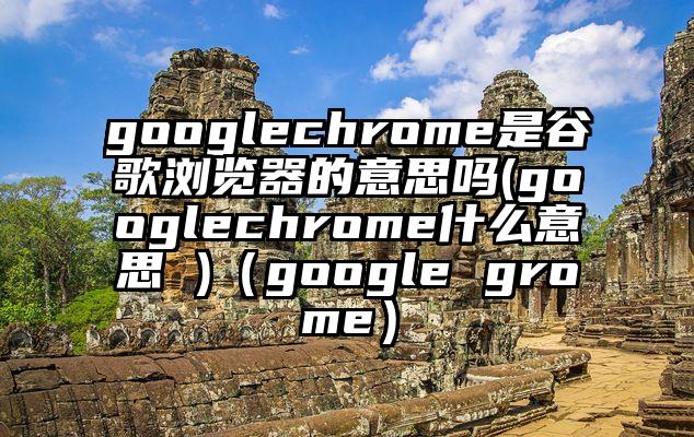 googlechrome是谷歌浏览器的意思吗(googlechrome什么意思 )（google grome）