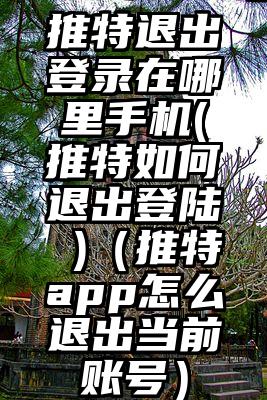 推特退出登录在哪里手机(推特如何退出登陆 )（推特app怎么退出当前账号）
