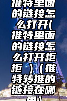 推特里面的链接怎么打开(推特里面的链接怎么打开柜柜 )（推特转推的链接在哪里）