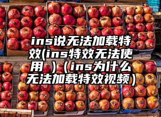 ins说无法加载特效(ins特效无法使用 )（ins为什么无法加载特效视频）