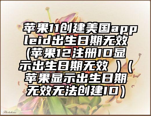 苹果11创建美国appleid出生日期无效(苹果12注册ID显示出生日期无效 )（苹果显示出生日期无效无法创建ID）