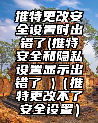 推特更改安全设置时出错了(推特安全和隐私设置显示出错了 )（推特更改不了安全设置）