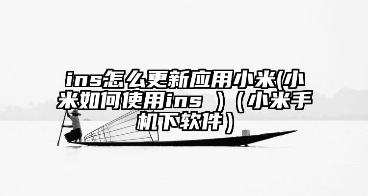 ins怎么更新应用小米(小米如何使用ins )（小米手机下软件）
