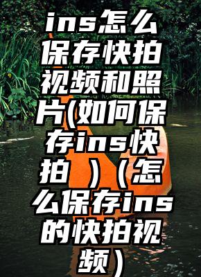 ins怎么保存快拍视频和照片(如何保存ins快拍 )（怎么保存ins的快拍视频）