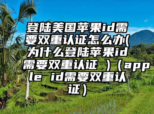登陆美国苹果id需要双重认证怎么办(为什么登陆苹果id需要双重认证 )（apple id需要双重认证）