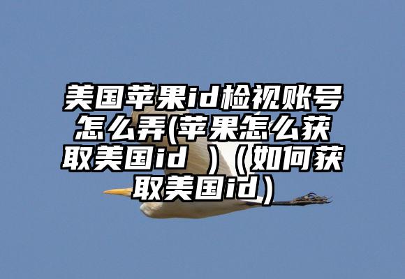 美国苹果id检视账号怎么弄(苹果怎么获取美国id )（如何获取美国id）