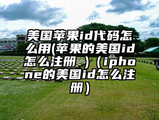 美国苹果id代码怎么用(苹果的美国id怎么注册 )（iphone的美国id怎么注册）