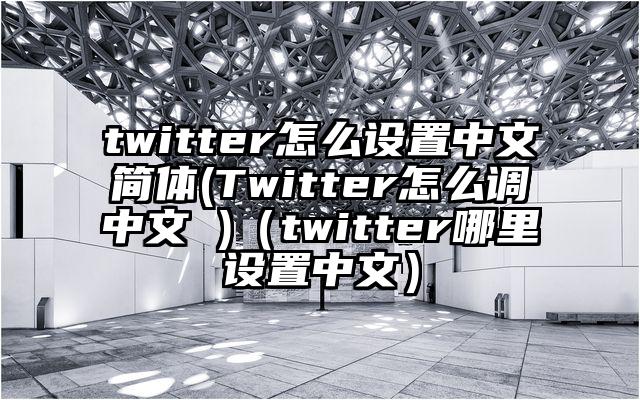 twitter怎么设置中文简体(Twitter怎么调中文 )（twitter哪里设置中文）
