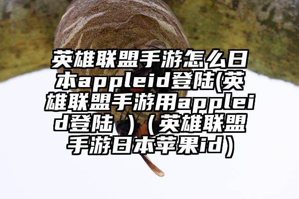 英雄联盟手游怎么日本appleid登陆(英雄联盟手游用appleid登陆 )（英雄联盟手游日本苹果id）