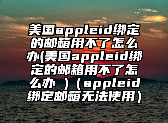 美国appleid绑定的邮箱用不了怎么办(美国appleid绑定的邮箱用不了怎么办 )（appleid绑定邮箱无法使用）