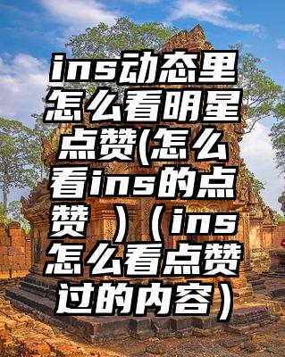 ins动态里怎么看明星点赞(怎么看ins的点赞 )(ins怎么看点赞过的内容)