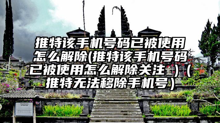 推特该手机号码已被使用怎么解除(推特该手机号码已被使用怎么解除关注 )（推特无法移除手机号）