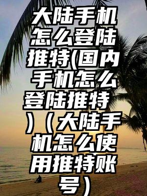 大陆手机怎么登陆推特(国内手机怎么登陆推特 )（大陆手机怎么使用推特账号）