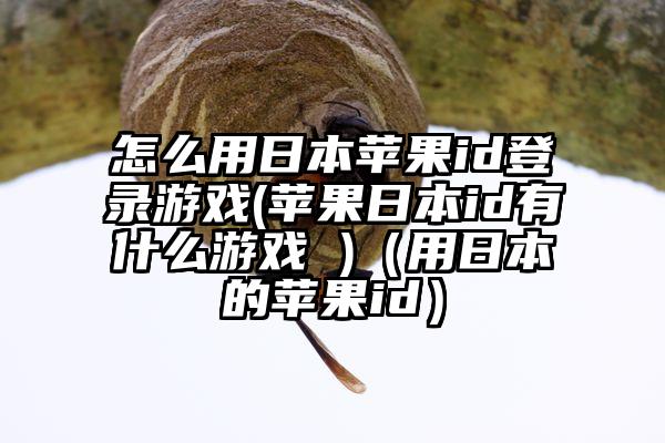 怎么用日本苹果id登录游戏(苹果日本id有什么游戏 )（用日本的苹果id）