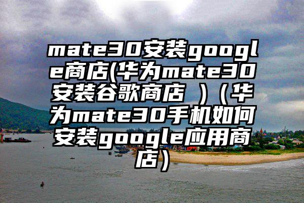 mate30安装google商店(华为mate30安装谷歌商店 )（华为mate30手机如何安装google应用商店）