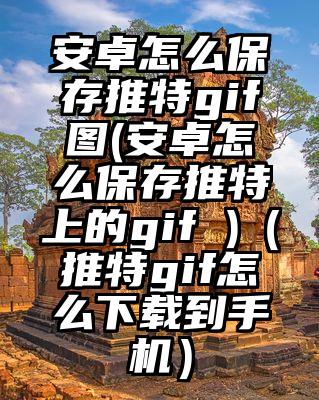安卓怎么保存推特gif图(安卓怎么保存推特上的gif )（推特gif怎么下载到手机）