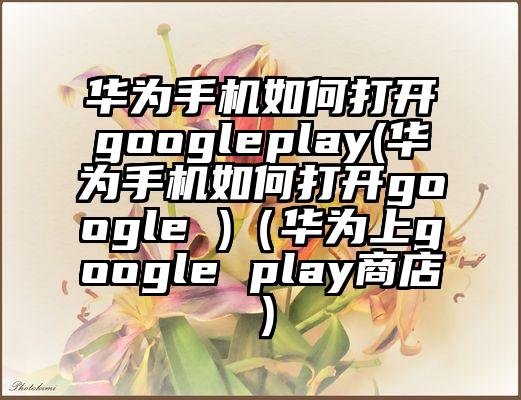 华为手机如何打开googleplay(华为手机如何打开google )（华为上google play商店）