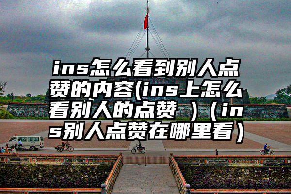 ins怎么看到别人点赞的内容(ins上怎么看别人的点赞 )（ins别人点赞在哪里看）