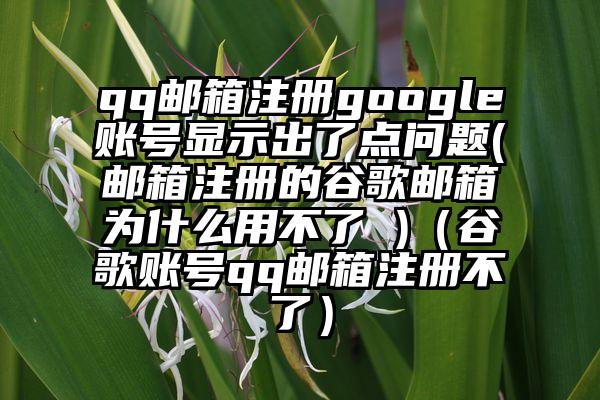 qq邮箱注册google账号显示出了点问题(邮箱注册的谷歌邮箱为什么用不了 )（谷歌账号qq邮箱注册不了）