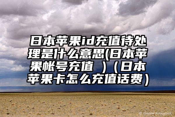 日本苹果id充值待处理是什么意思(日本苹果帐号充值 )（日本苹果卡怎么充值话费）