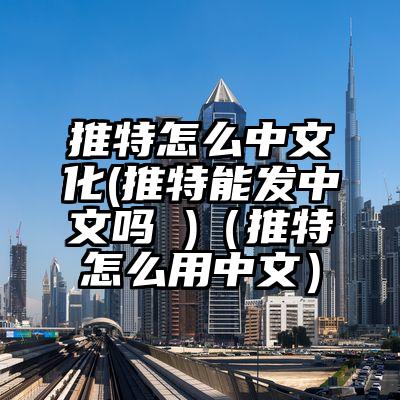推特怎么中文化(推特能发中文吗 )（推特怎么用中文）
