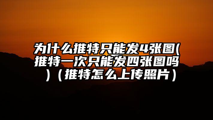 为什么推特只能发4张图(推特一次只能发四张图吗 )(推特怎么上传照片)